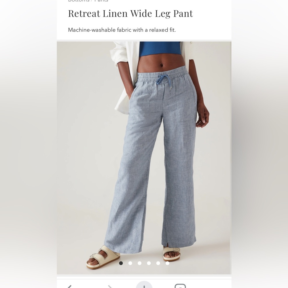 Athleta, wide leg denim pants